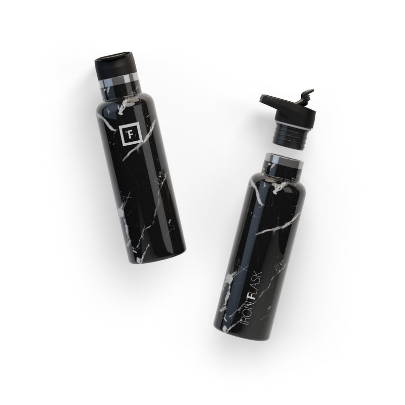 Iron Flask 20 Oz with Spout Lid Narrow Mouth Bottle Black | 815JUIGMX