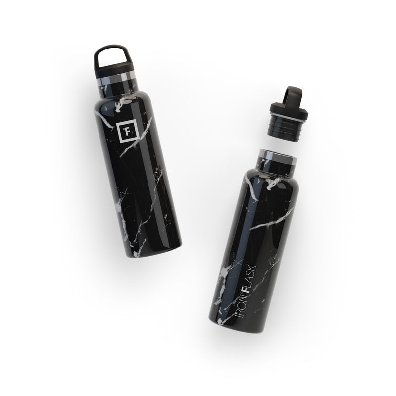 Iron Flask 20 Oz with Spout Lid Narrow Mouth Bottle Black | 815JUIGMX