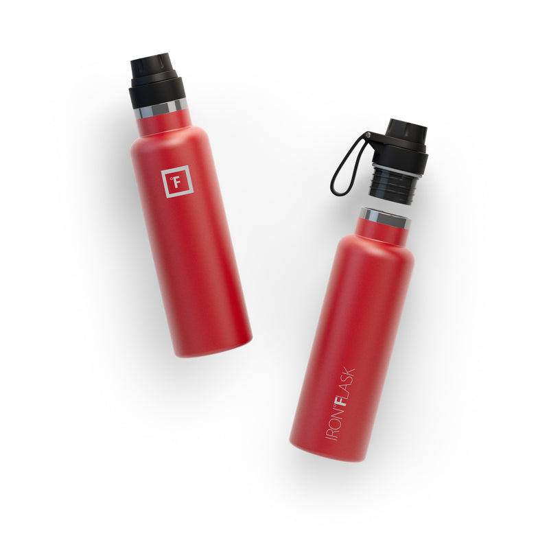 Iron Flask 20 Oz with Spout Lid Narrow Mouth Bottle Red | 408ESRPVF