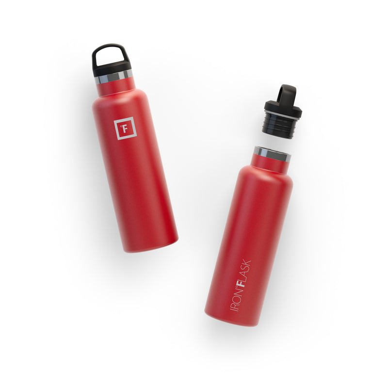 Iron Flask 20 Oz with Spout Lid Narrow Mouth Bottle Red | 408ESRPVF