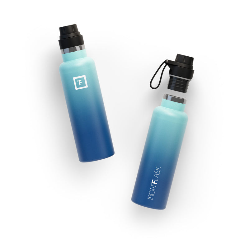 Iron Flask 20 Oz with Spout Lid Narrow Mouth Bottle Blue | 978XKPEBZ