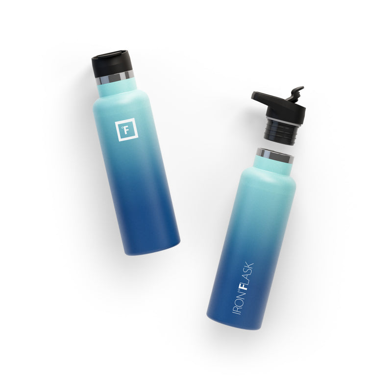 Iron Flask 20 Oz with Spout Lid Narrow Mouth Bottle Blue | 978XKPEBZ
