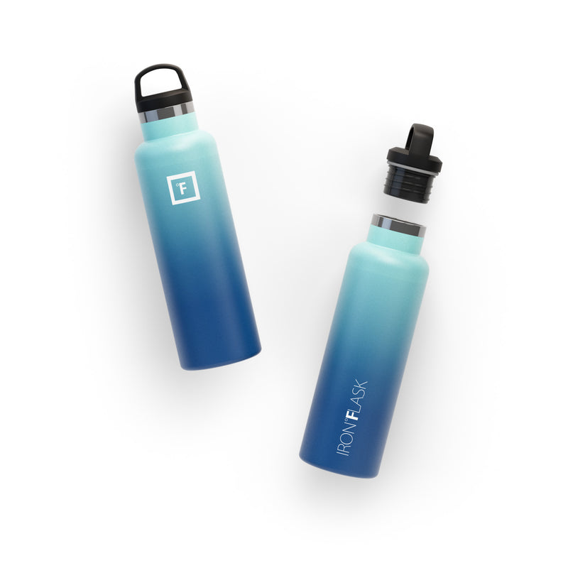 Iron Flask 20 Oz with Spout Lid Narrow Mouth Bottle Blue | 978XKPEBZ