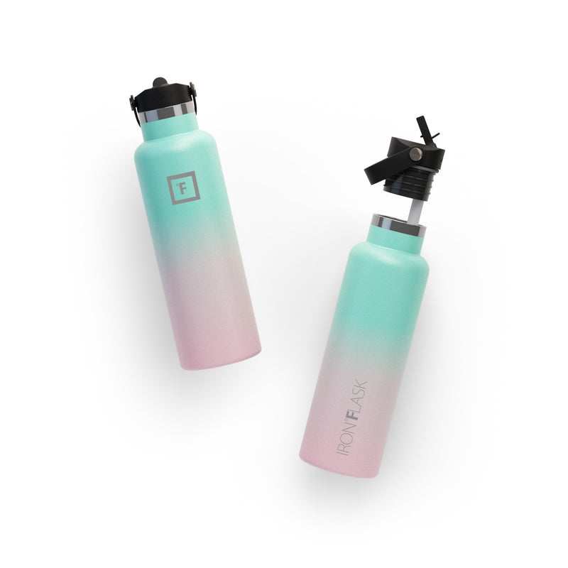 Iron Flask 20 Oz with Straw Lid Narrow Mouth Bottle Bubble Gum | 946ITKEXH