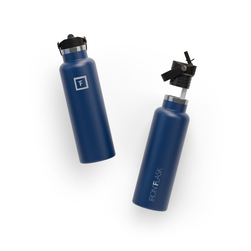 Iron Flask 20 Oz with Straw Lid Narrow Mouth Bottle Blue | 691TJUOZI