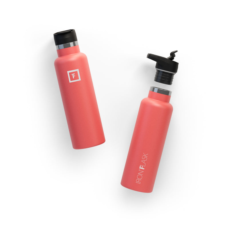 Iron Flask 20 Oz with Straw Lid Narrow Mouth Bottle Coral | 812CVIFEJ