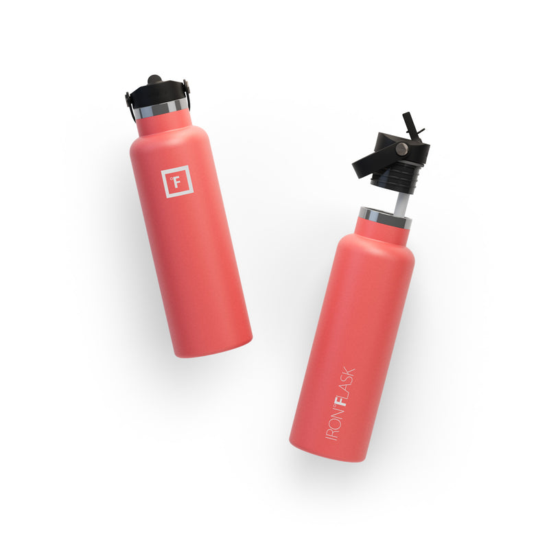 Iron Flask 20 Oz with Straw Lid Narrow Mouth Bottle Coral | 812CVIFEJ