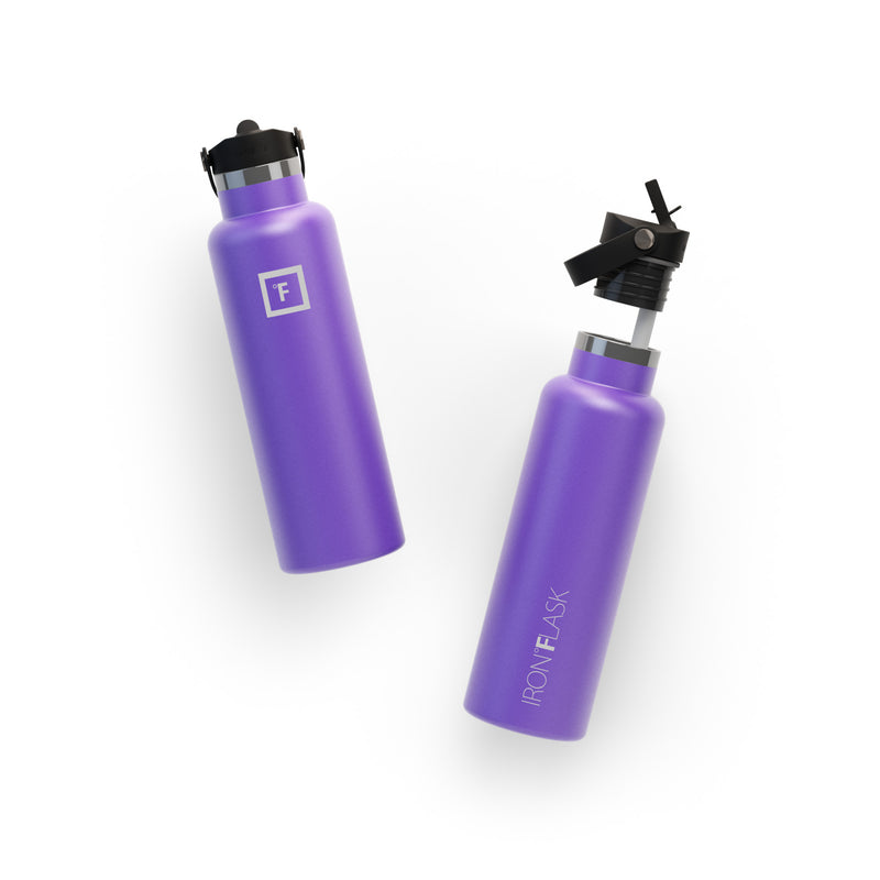 Iron Flask 20 Oz with Straw Lid Narrow Mouth Bottle Purple | 165XFYJLA