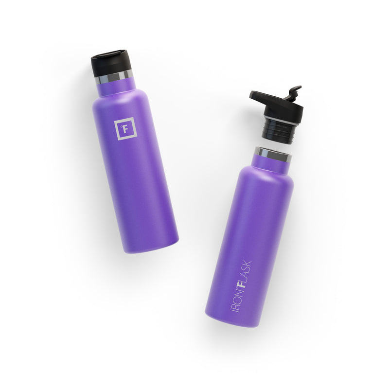 Iron Flask 20 Oz with Straw Lid Narrow Mouth Bottle Purple | 165XFYJLA