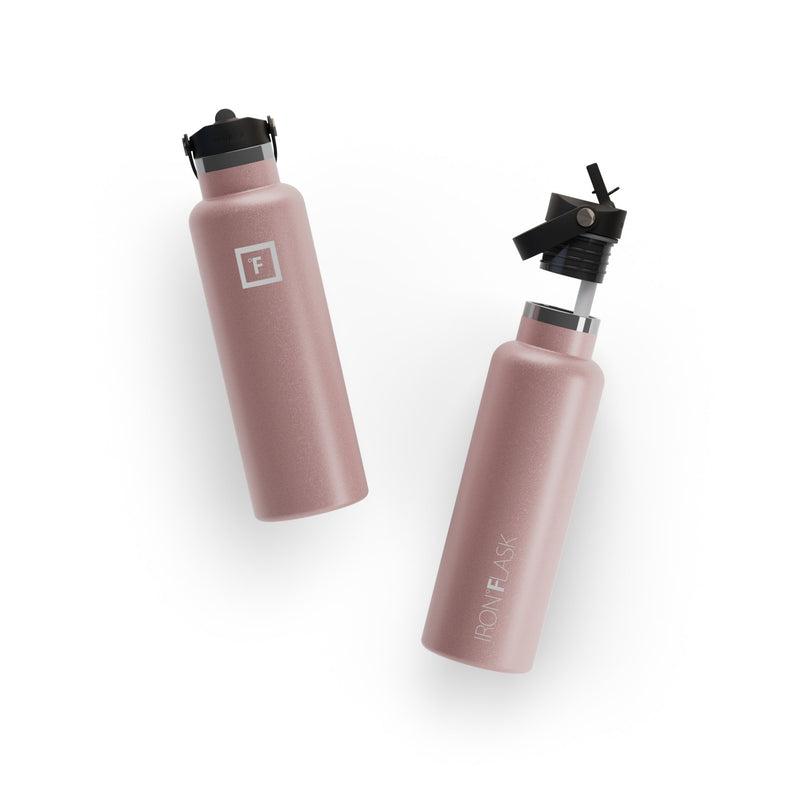 Iron Flask 20 Oz with Straw Lid Narrow Mouth Bottle Rose Gold | 812SDUTRI