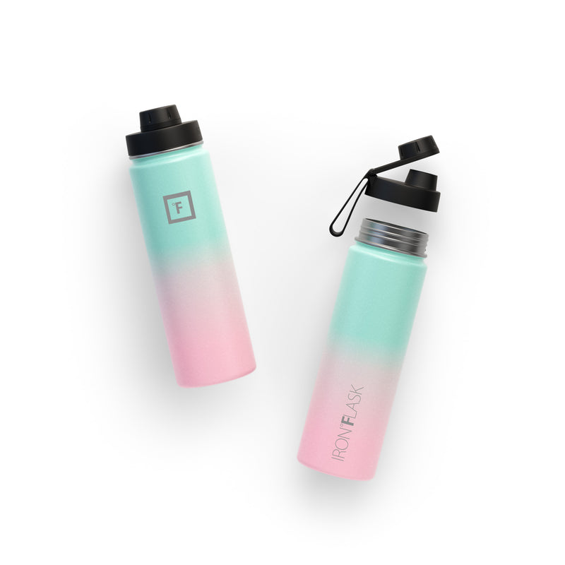 Iron Flask 22 Oz with Spout Lid Wide Mouth Bottle Bubble Gum | 057QYPZSE