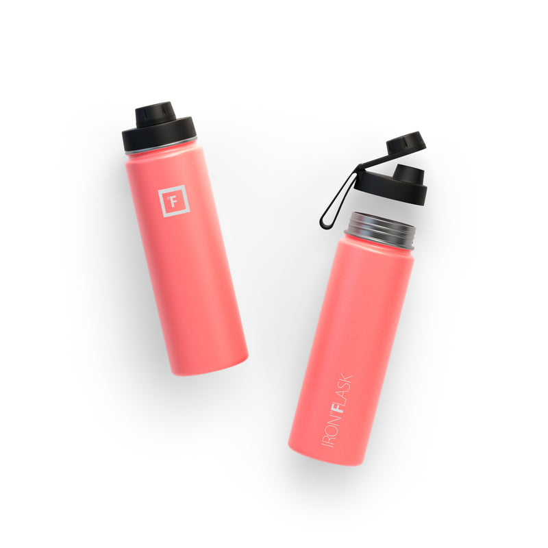 Iron Flask 22 Oz with Spout Lid Wide Mouth Bottle Coral | 367AJNWCL