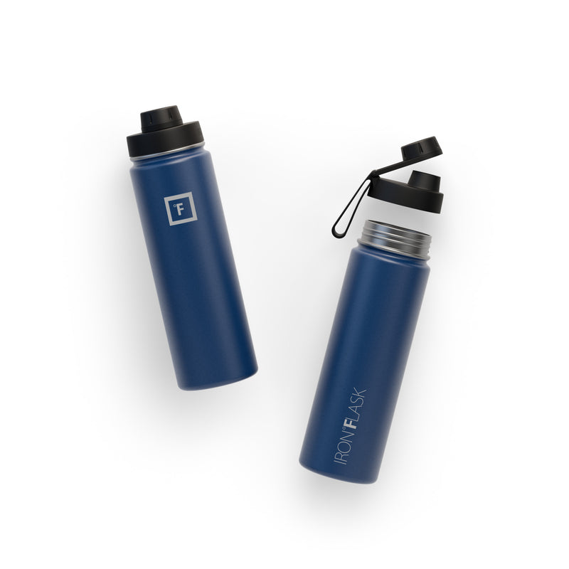 Iron Flask 22 Oz with Spout Lid Wide Mouth Bottle Blue | 813RNSKQA