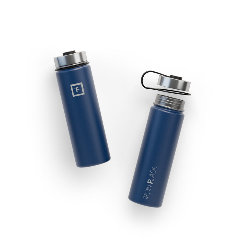 Iron Flask 22 Oz with Spout Lid Wide Mouth Bottle Blue | 813RNSKQA
