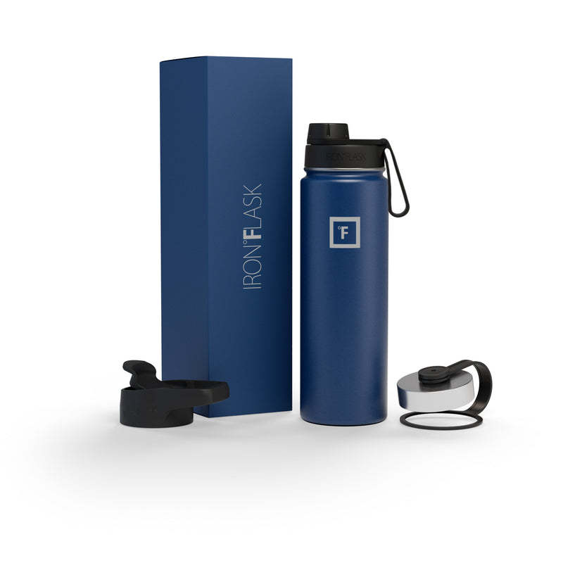 Iron Flask 22 Oz with Spout Lid Wide Mouth Bottle Blue | 813RNSKQA