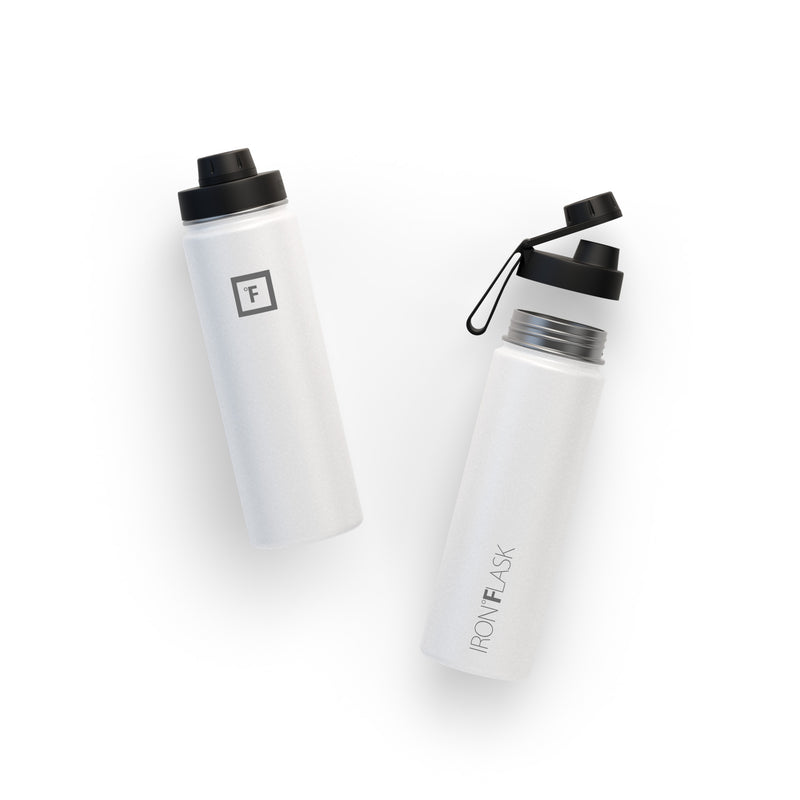 Iron Flask 22 Oz with Spout Lid Wide Mouth Bottle White | 526BONJGY