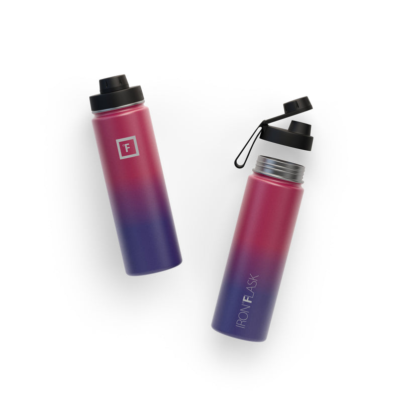 Iron Flask 22 Oz with Spout Lid Wide Mouth Bottle Dark Multicolor | 207KXSZVC