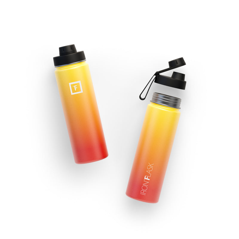 Iron Flask 22 Oz with Spout Lid Wide Mouth Bottle Fire | 509EAZGCV