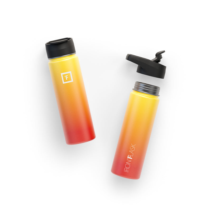 Iron Flask 22 Oz with Spout Lid Wide Mouth Bottle Fire | 509EAZGCV