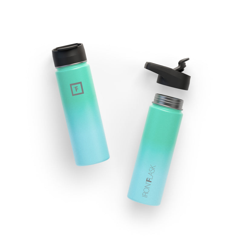 Iron Flask 22 Oz with Spout Lid Wide Mouth Bottle Blue | 761PYCVGW