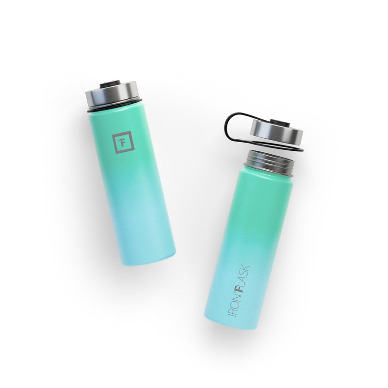 Iron Flask 22 Oz with Spout Lid Wide Mouth Bottle Blue | 761PYCVGW