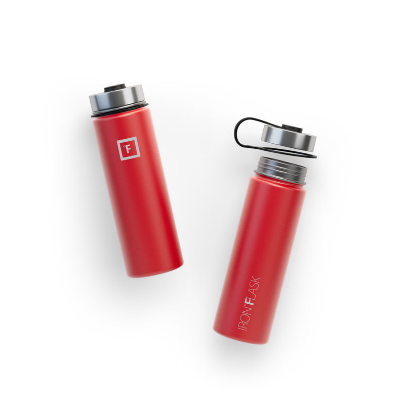 Iron Flask 22 Oz with Spout Lid Wide Mouth Bottle Red | 612PSLRQC