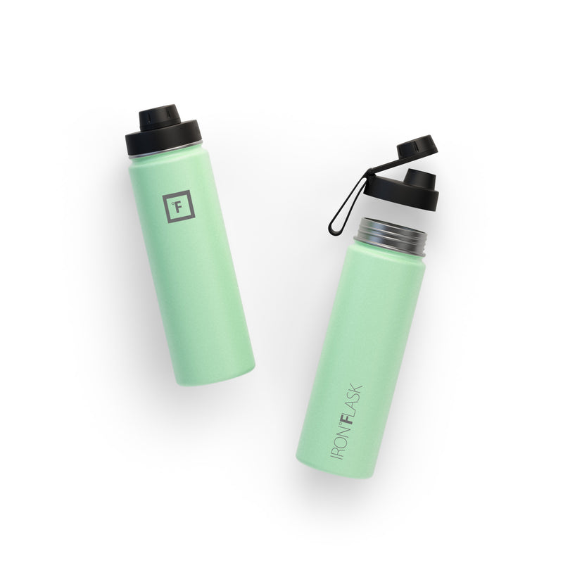Iron Flask 22 Oz with Spout Lid Wide Mouth Bottle Mint | 348HPAYCL