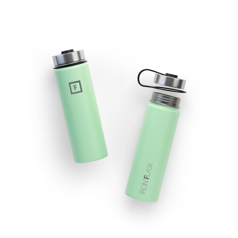 Iron Flask 22 Oz with Spout Lid Wide Mouth Bottle Mint | 348HPAYCL