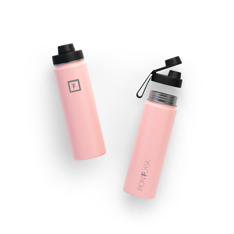 Iron Flask 22 Oz with Spout Lid Wide Mouth Bottle Rose | 462JBKDQM
