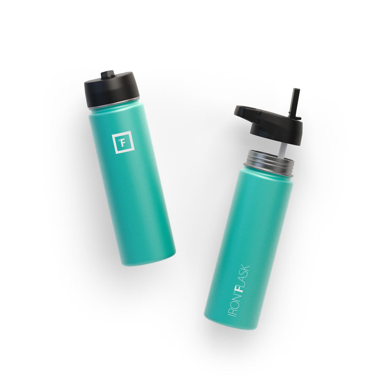 Iron Flask 22 Oz with Straw Lid Wide Mouth Bottle Turquoise | 903QUWXCB