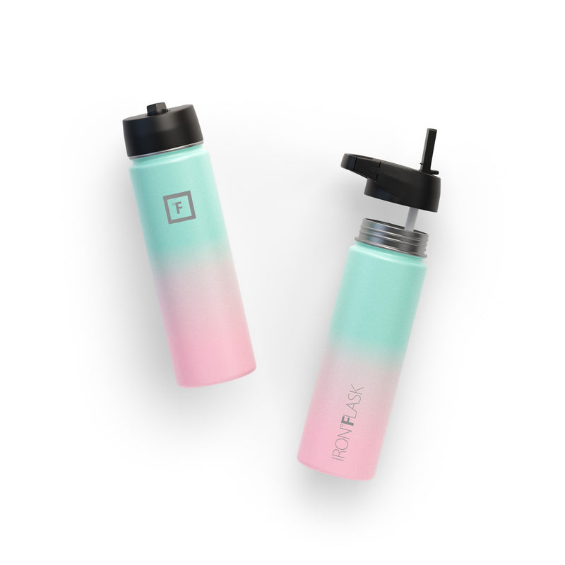 Iron Flask 22 Oz with Straw Lid Wide Mouth Bottle Bubble Gum | 570IACEDF