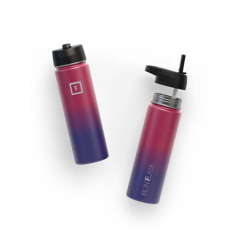 Iron Flask 22 Oz with Straw Lid Wide Mouth Bottle Dark Multicolor | 159YLCZSA