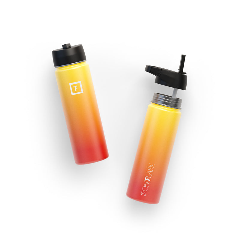 Iron Flask 22 Oz with Straw Lid Wide Mouth Bottle Fire | 108GCZAIO