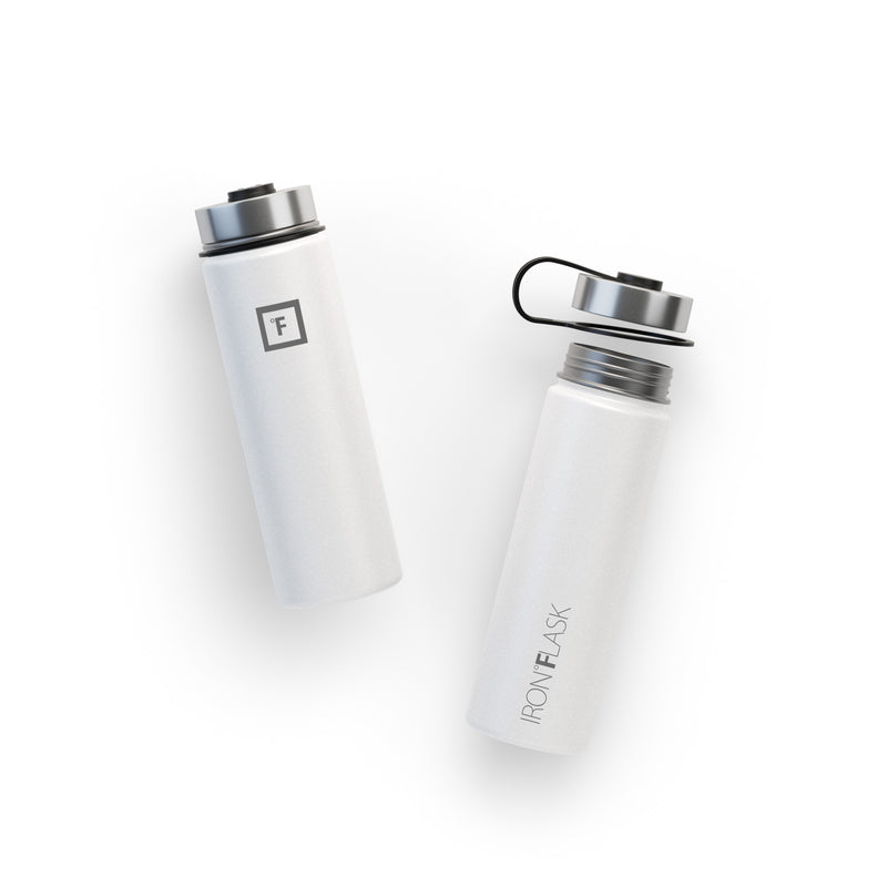 Iron Flask 22 Oz with Straw Lid Wide Mouth Bottle White | 538BUHOSM