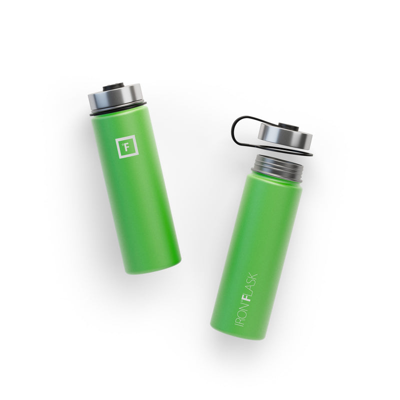 Iron Flask 22 Oz with Straw Lid Wide Mouth Bottle Green | 259RNYMBU