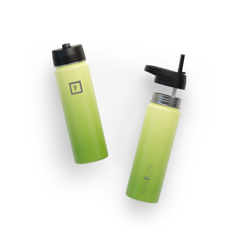 Iron Flask 22 Oz with Straw Lid Wide Mouth Bottle Light Green | 208LOADNR