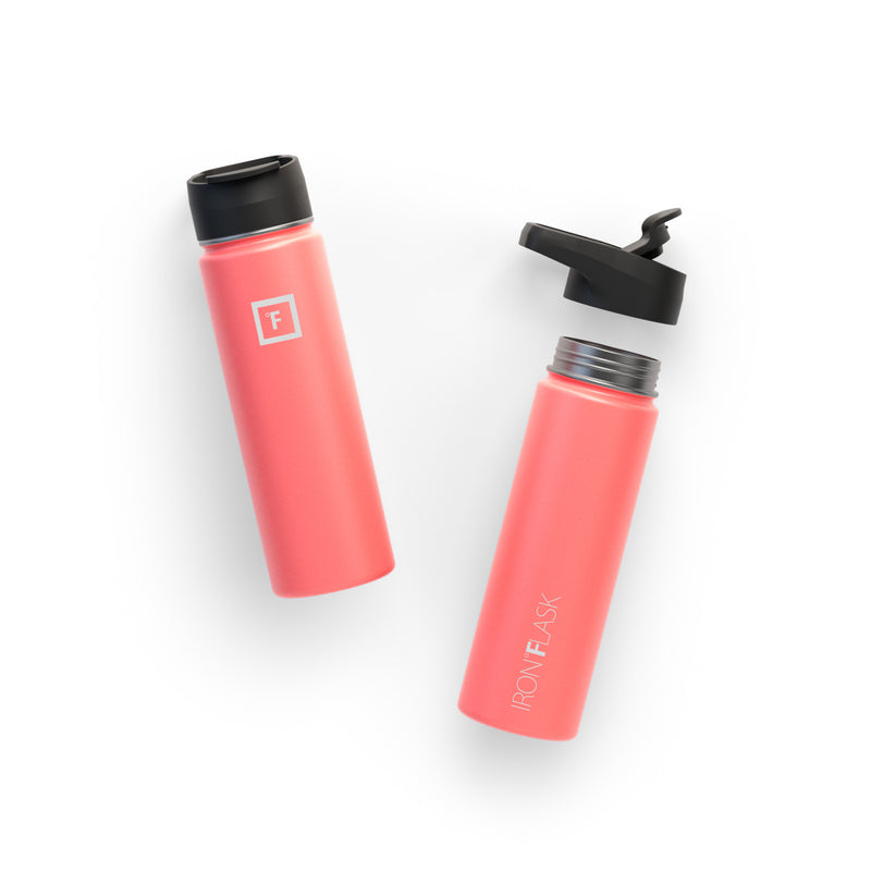 Iron Flask 22 Oz with Straw Lid Wide Mouth Bottle Coral | 120IJPLVZ