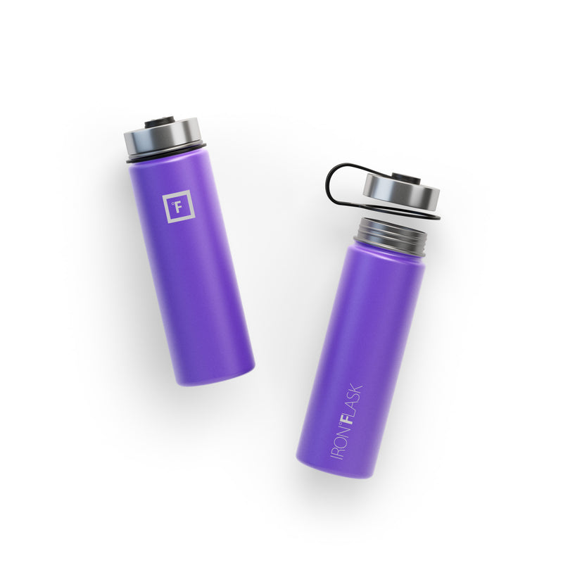 Iron Flask 22 Oz with Straw Lid Wide Mouth Bottle Purple | 976BVIURQ
