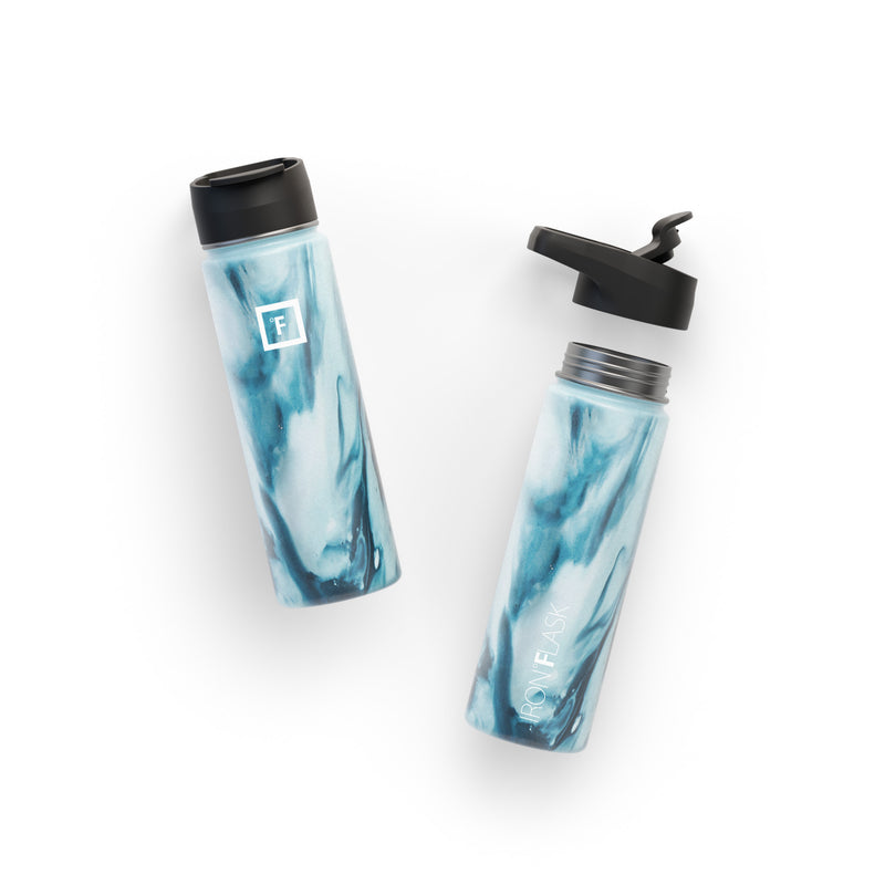 Iron Flask 22 Oz with Straw Lid Wide Mouth Bottle Ocean | 854QMWAXK
