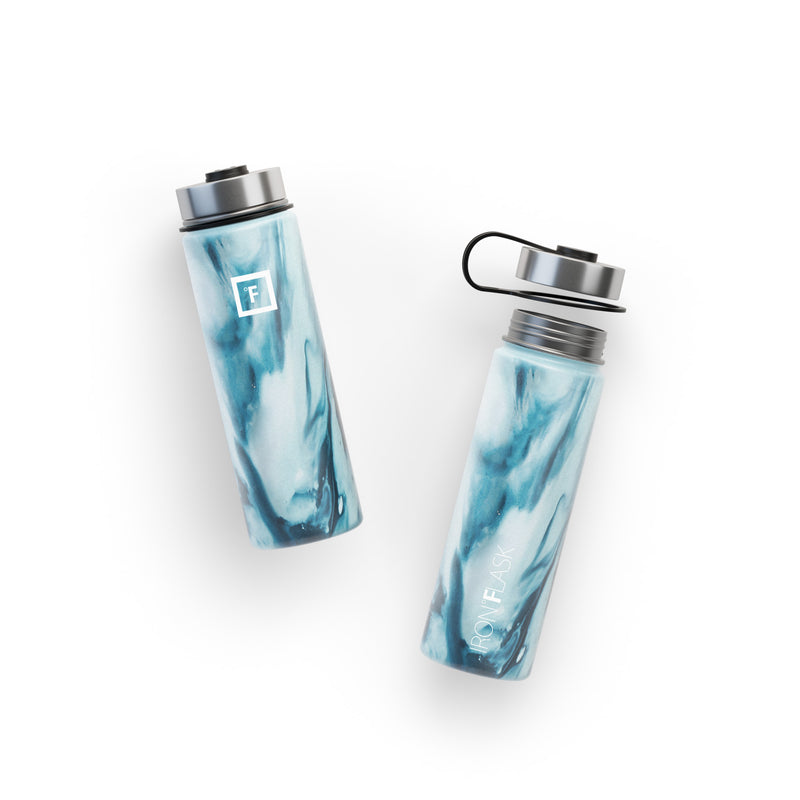 Iron Flask 22 Oz with Straw Lid Wide Mouth Bottle Ocean | 854QMWAXK