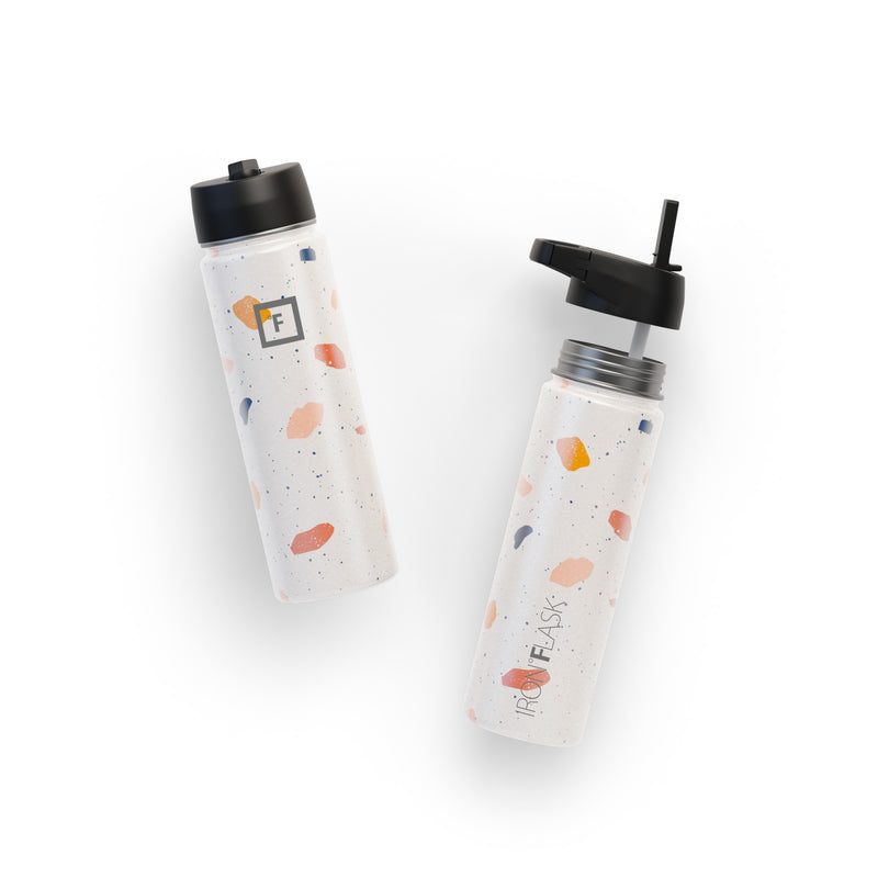 Iron Flask 22 Oz with Straw Lid Wide Mouth Bottle Terrazzo | 398UFIEBV