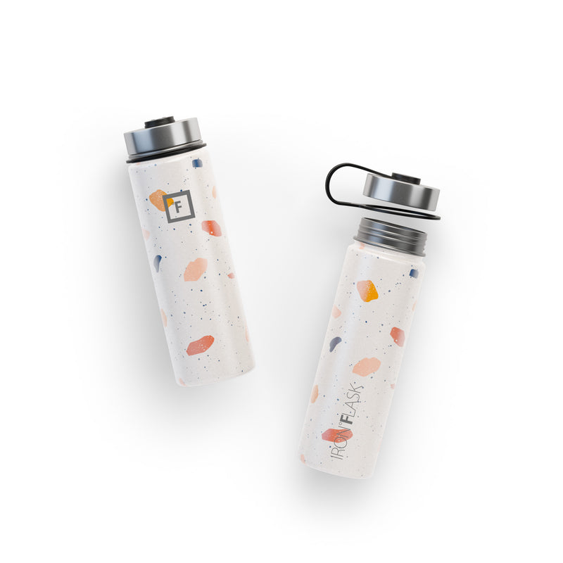 Iron Flask 22 Oz with Straw Lid Wide Mouth Bottle Terrazzo | 398UFIEBV