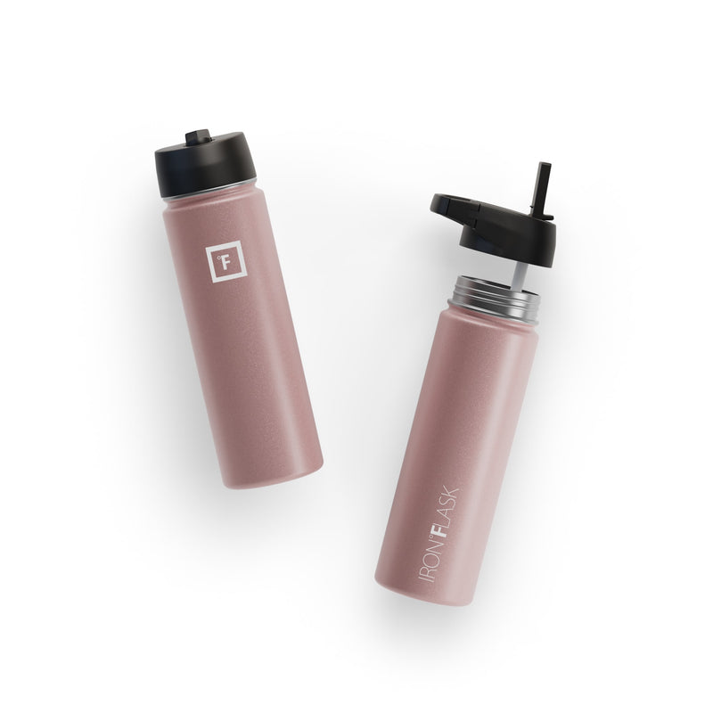 Iron Flask 22 Oz with Straw Lid Wide Mouth Bottle Rose Gold | 534NWVQZG