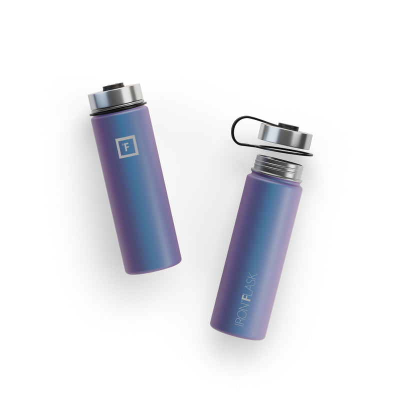 Iron Flask 22 Oz with Straw Lid Wide Mouth Bottle Aurora | 823WNRCOB