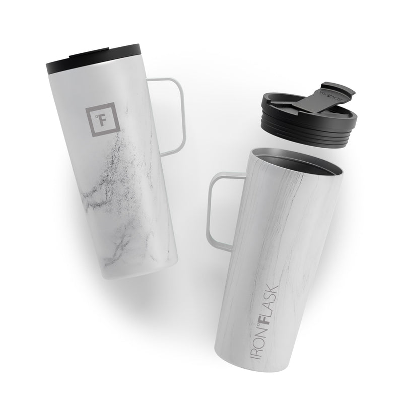 Iron Flask 24 Oz Grip Coffee 2.0 Mugs Carrara Marble | 681YCUAEO