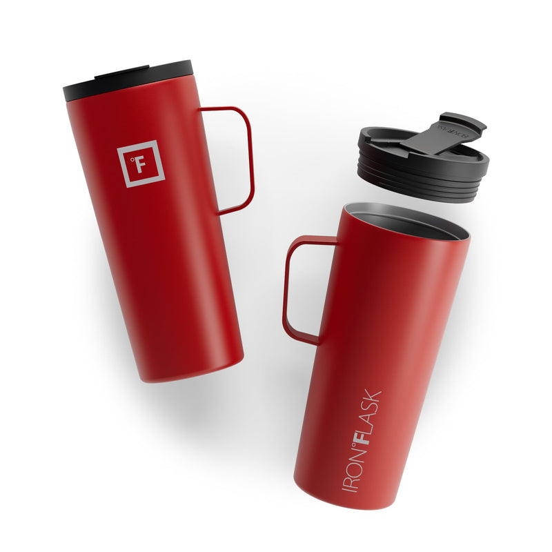 Iron Flask 24 Oz Grip Coffee 2.0 Mugs Red | 216EOLGVQ