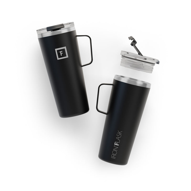 Iron Flask 24 Oz Grip Coffee Mugs Black | 298RTMCEN