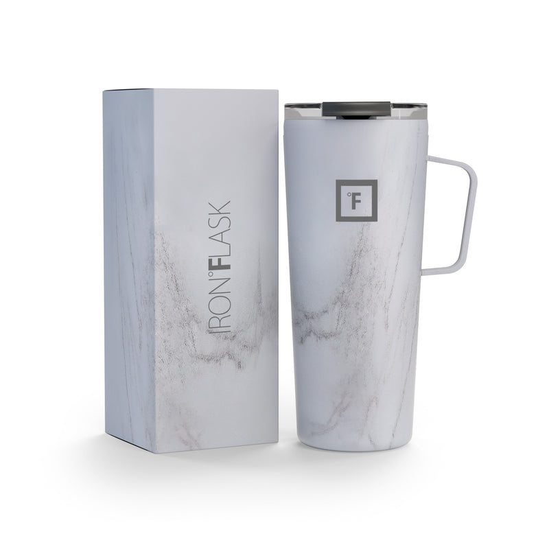 Iron Flask 24 Oz Grip Coffee Mugs Carrara Marble | 815EPUQSF