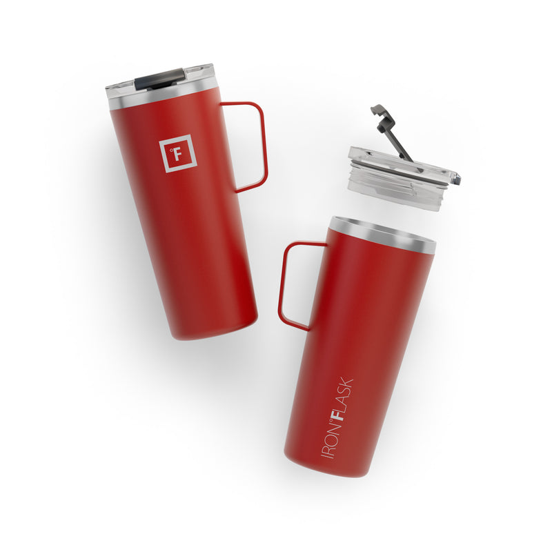 Iron Flask 24 Oz Grip Coffee Mugs Red | 189JHLYQW