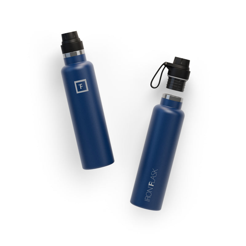 Iron Flask 24 Oz with Spout Lid Narrow Mouth Bottle Blue | 861UGZPLE